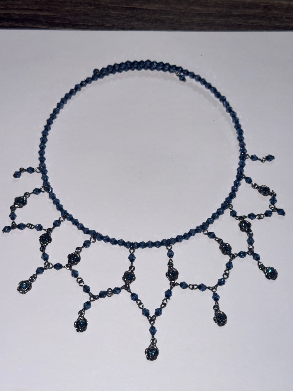 Handmade Victorian Gothic revival draped collar/bib.